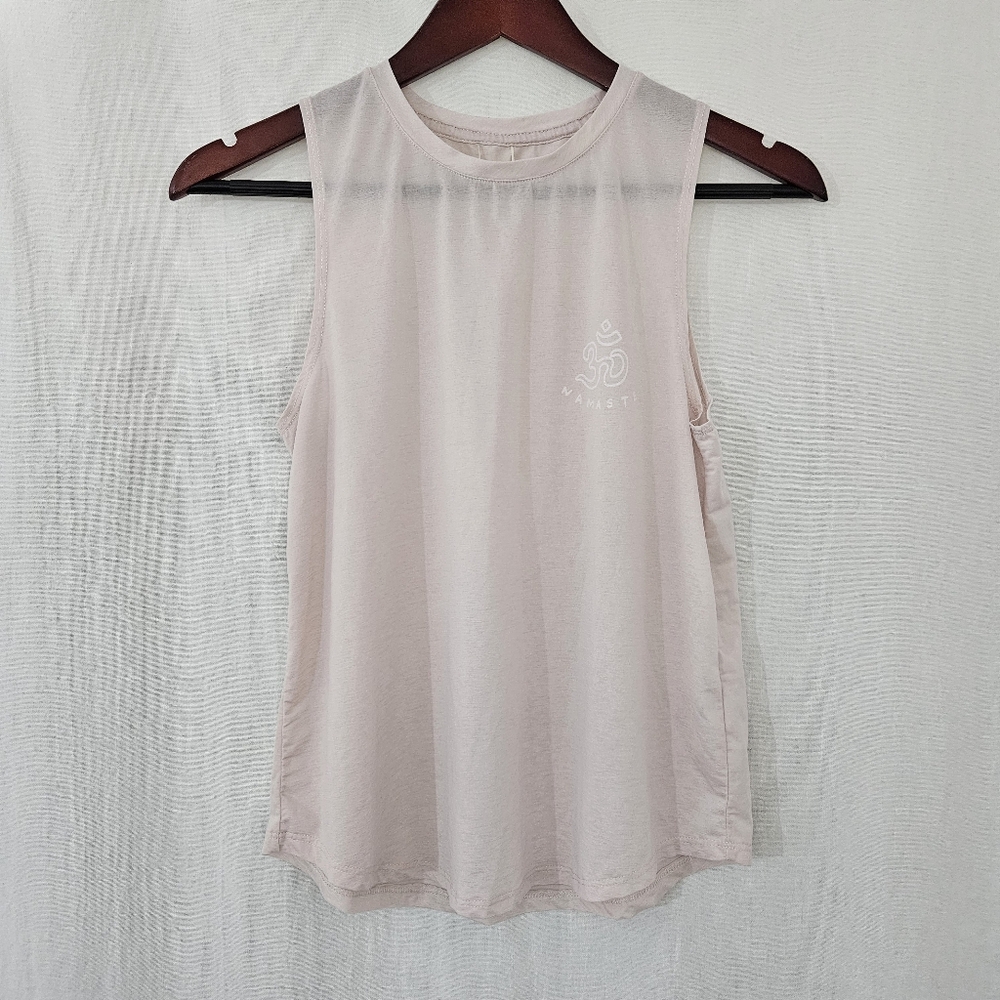 Spiritual Gangster Tank Top in Light Pink & White Women's Size S